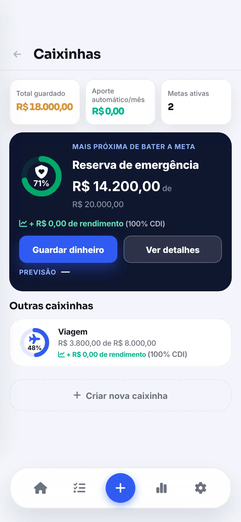 Caixinhas no FinMoney
